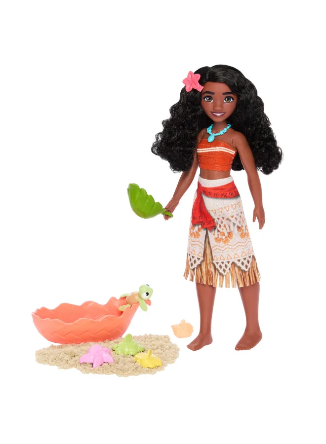 ديزني Princess Toys, Moana Fashion Doll, Moldable Sand, Animal Friend, 3 Sand Molds & 5 Accessories, Ocean Friends, Inspired by Movie